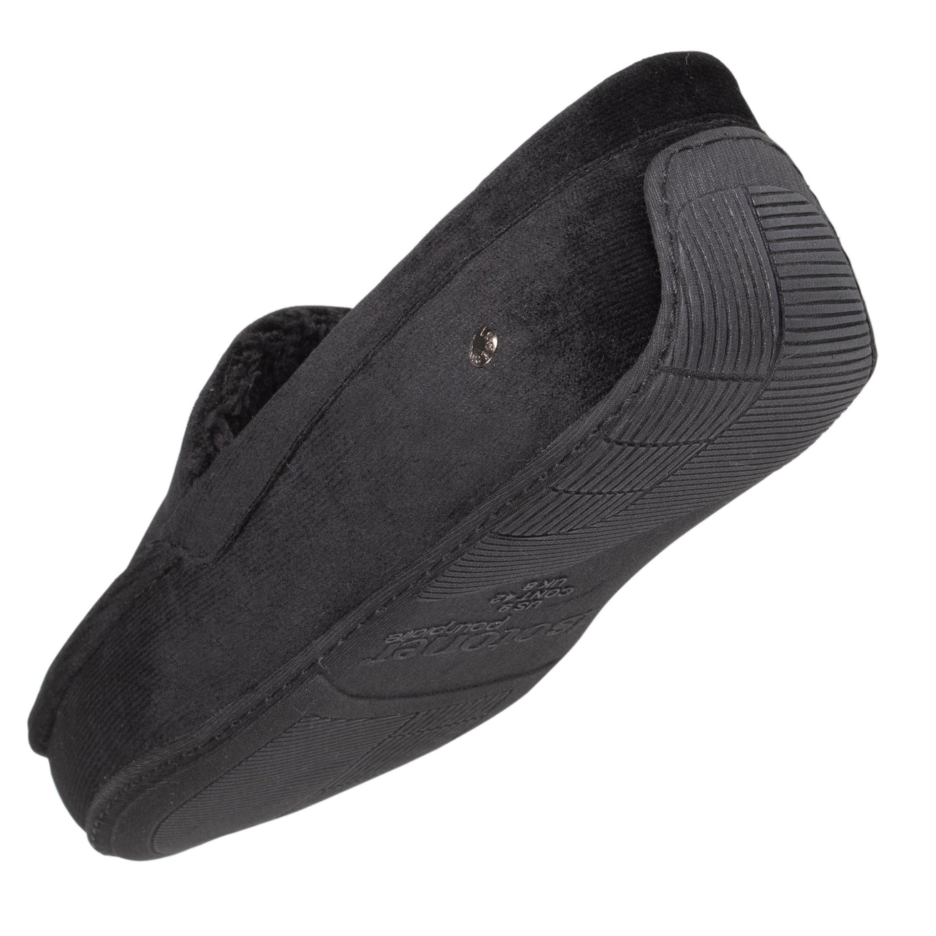 Zapatillas de casa mocasines Hombre terciopelo Negro