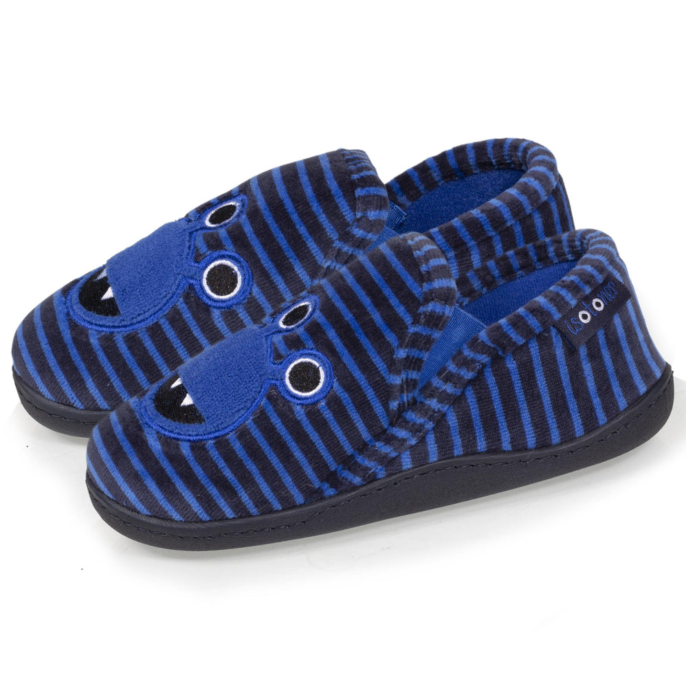 Zapatillas de casa mocasines Niños Mounstruo rayas - Isotoner