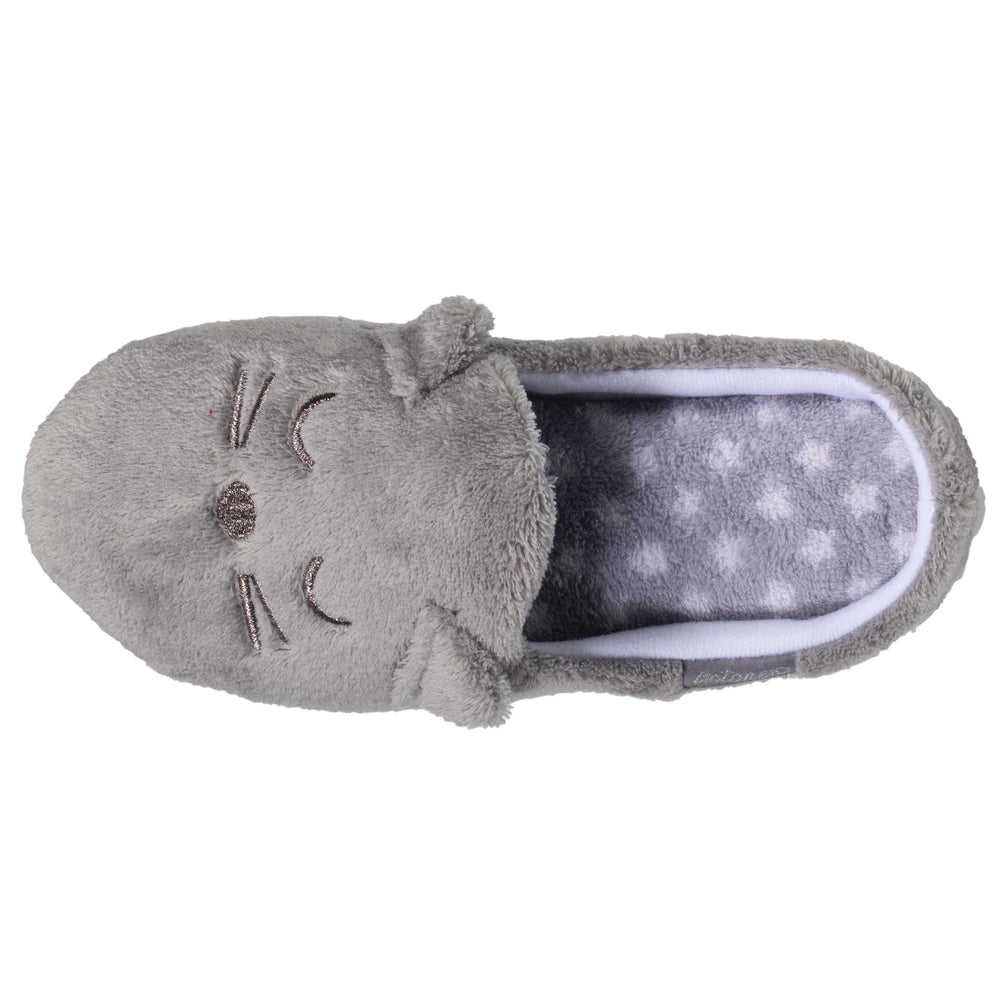 Zapatillas de casa chinelas 3D Mujer Gato Gris - Isotoner