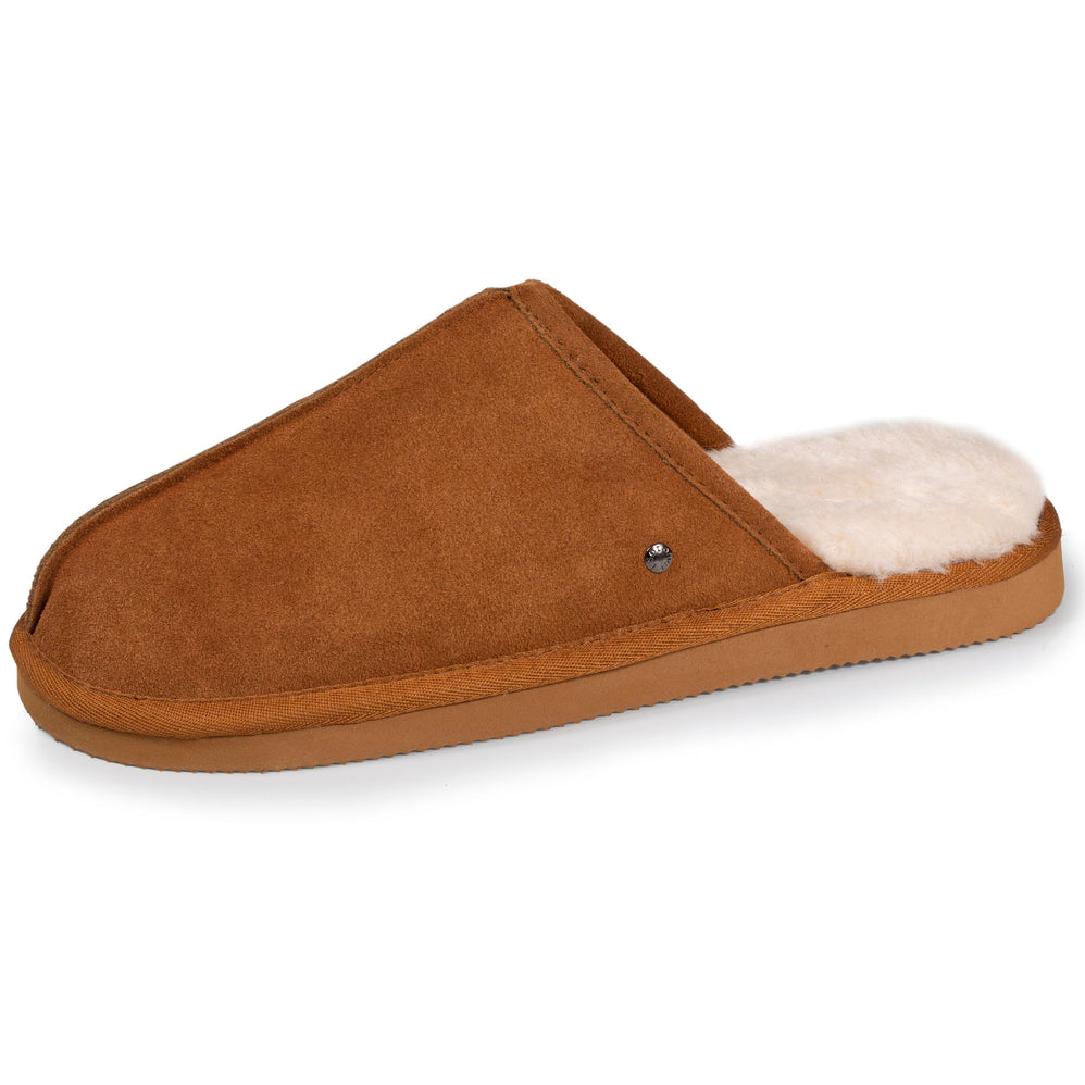 Zapatillas de casa chinelas Hombre Cuero Camel - Isotoner