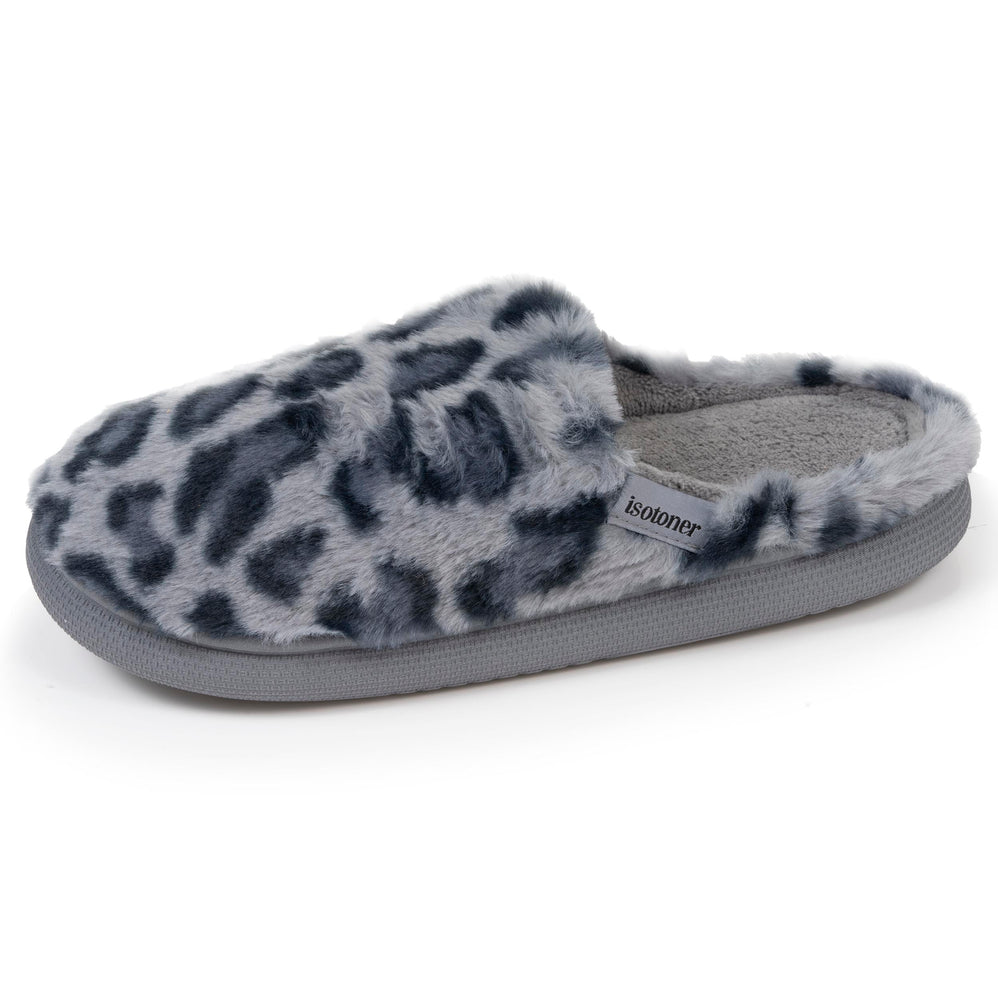 Mujer Chinelas Zapatillas BLOUP Gris leopardo - Isotoner