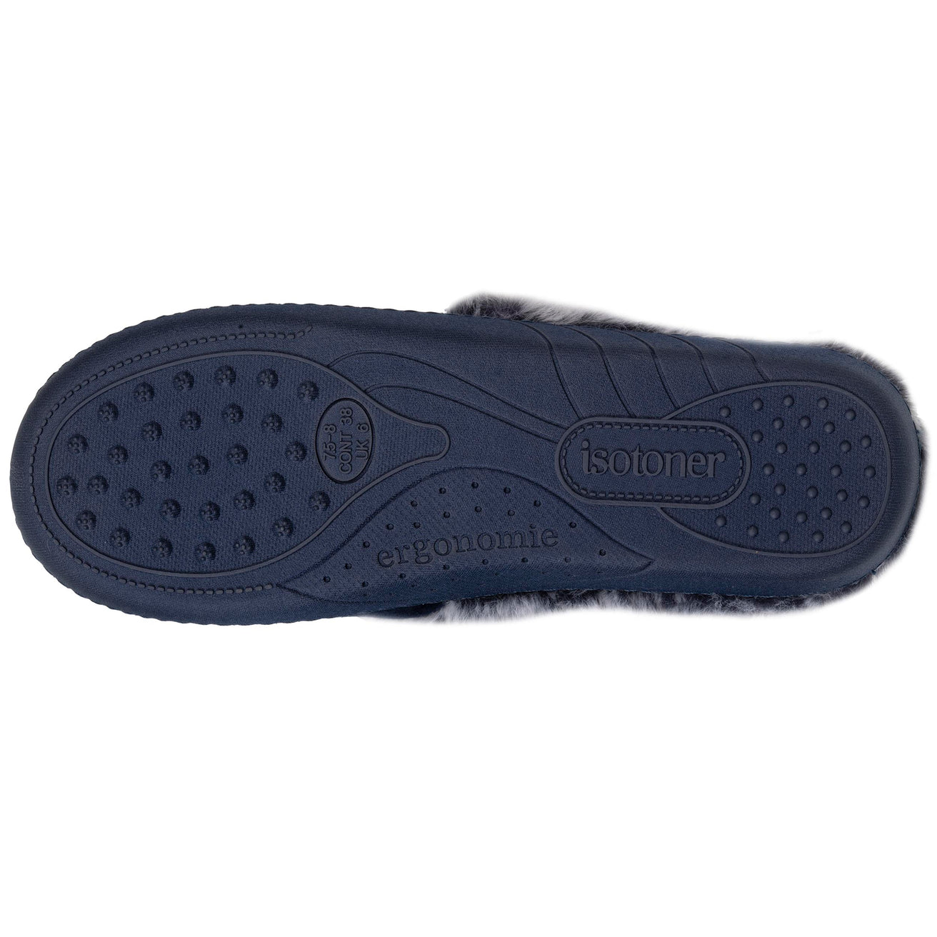 Zapatillas de casa chinelas Mujer Borde forrado Marino