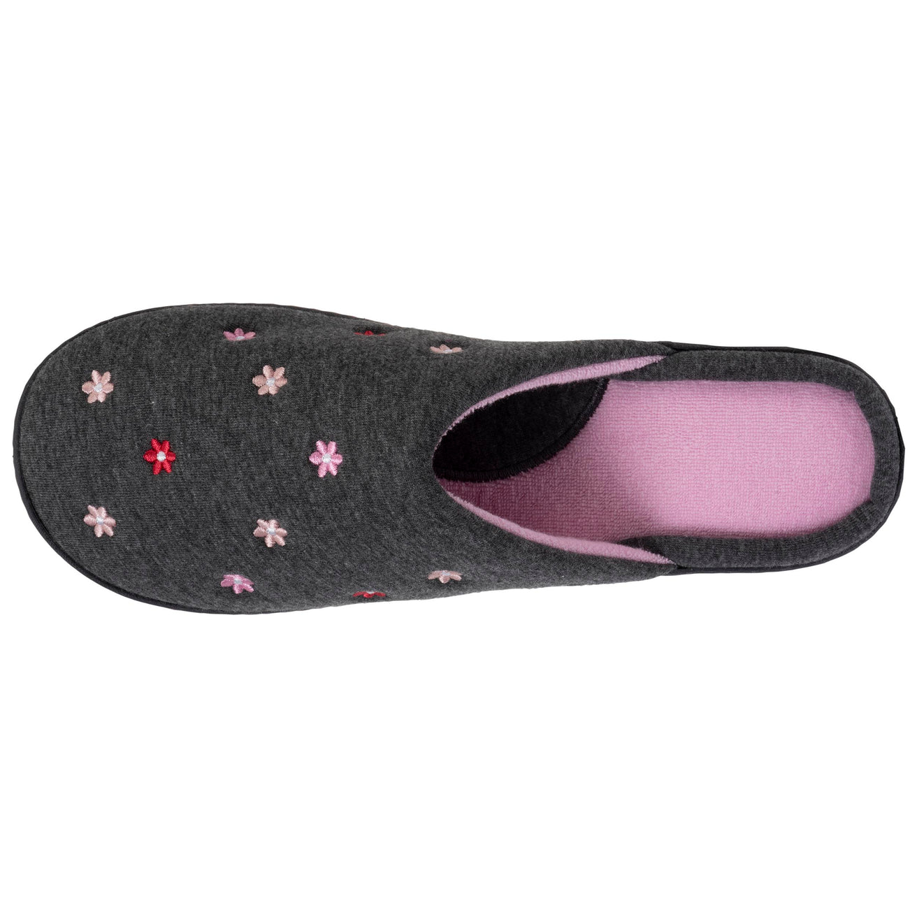 Zapatillas de casa chinelas Mujer Flores gris jaspeao
