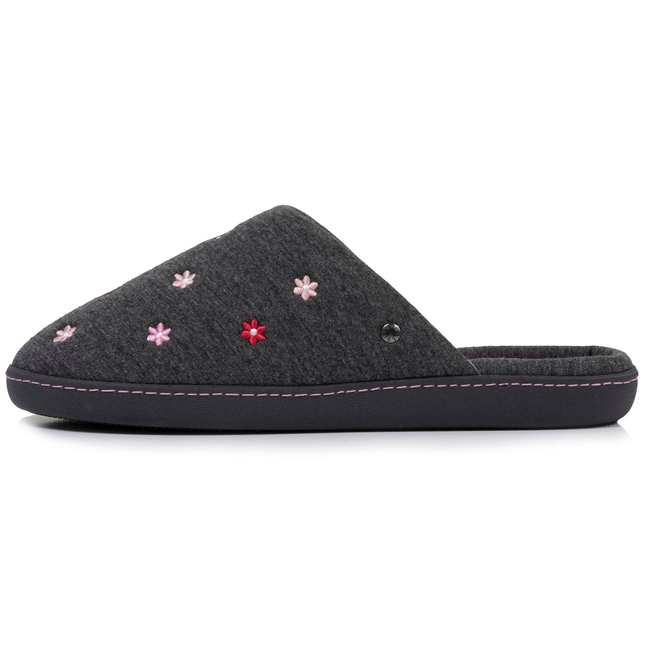 Zapatillas de casa chinelas Mujer Flores gris jaspeao