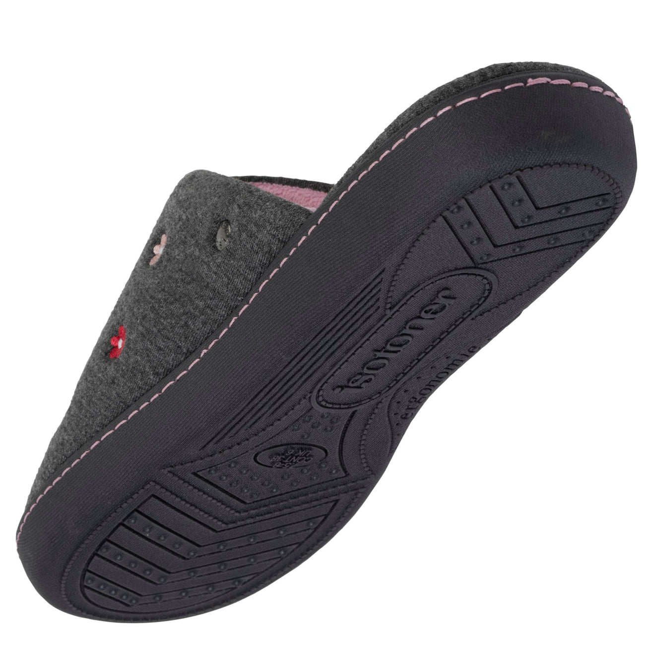 Zapatillas de casa chinelas Mujer Flores gris jaspeao