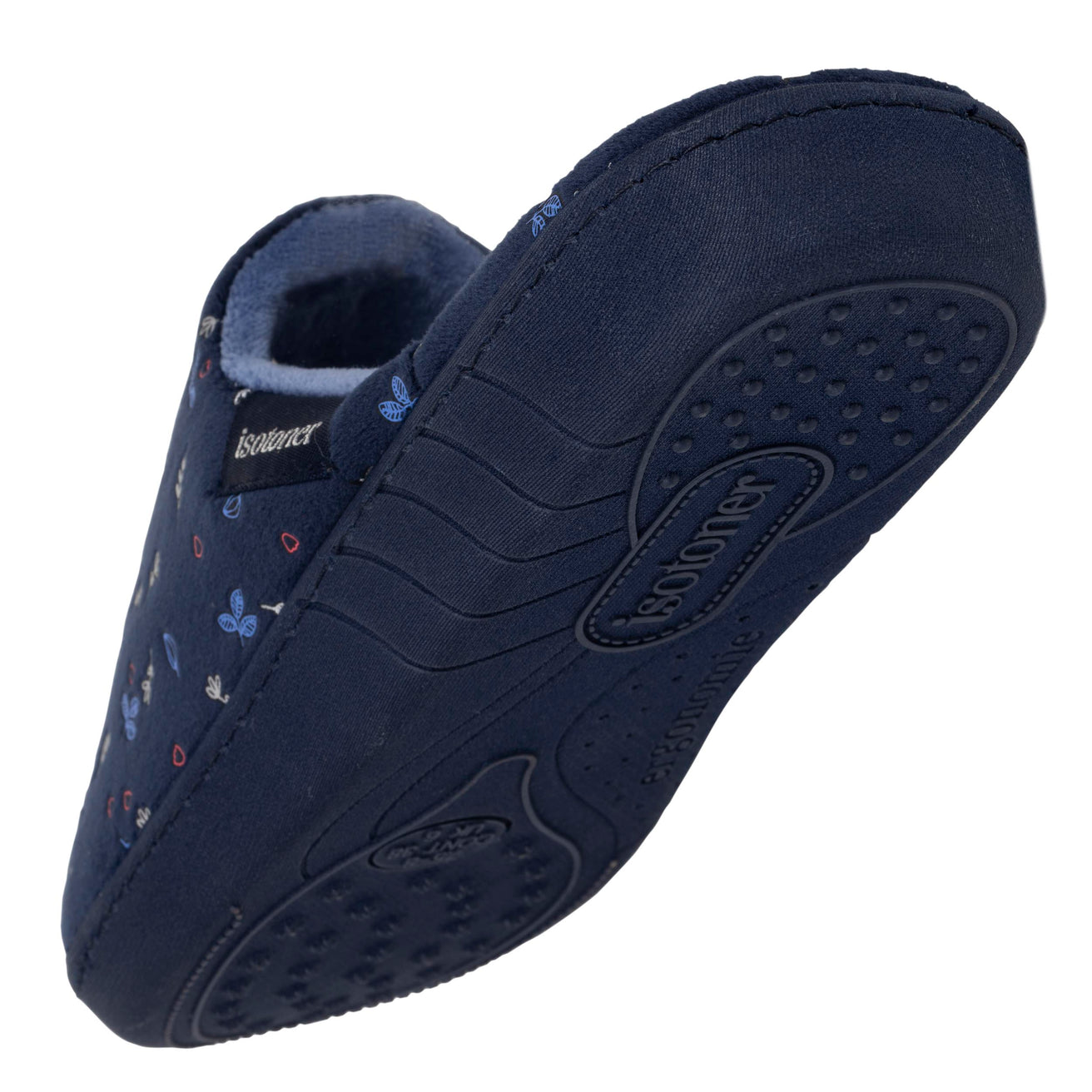 Mujer Chinelas Zapatillas de casa Hoja azul marino