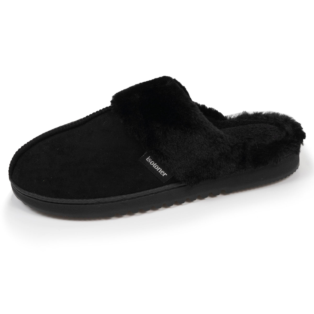 Zapatillas de casa chinelas Mujer Negro forro de piel
