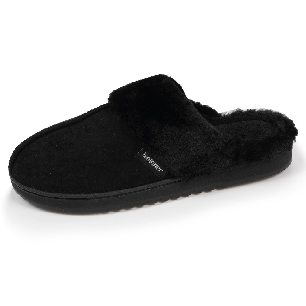 Zapatillas de casa chinelas Mujer Negro forro de piel - Isotoner