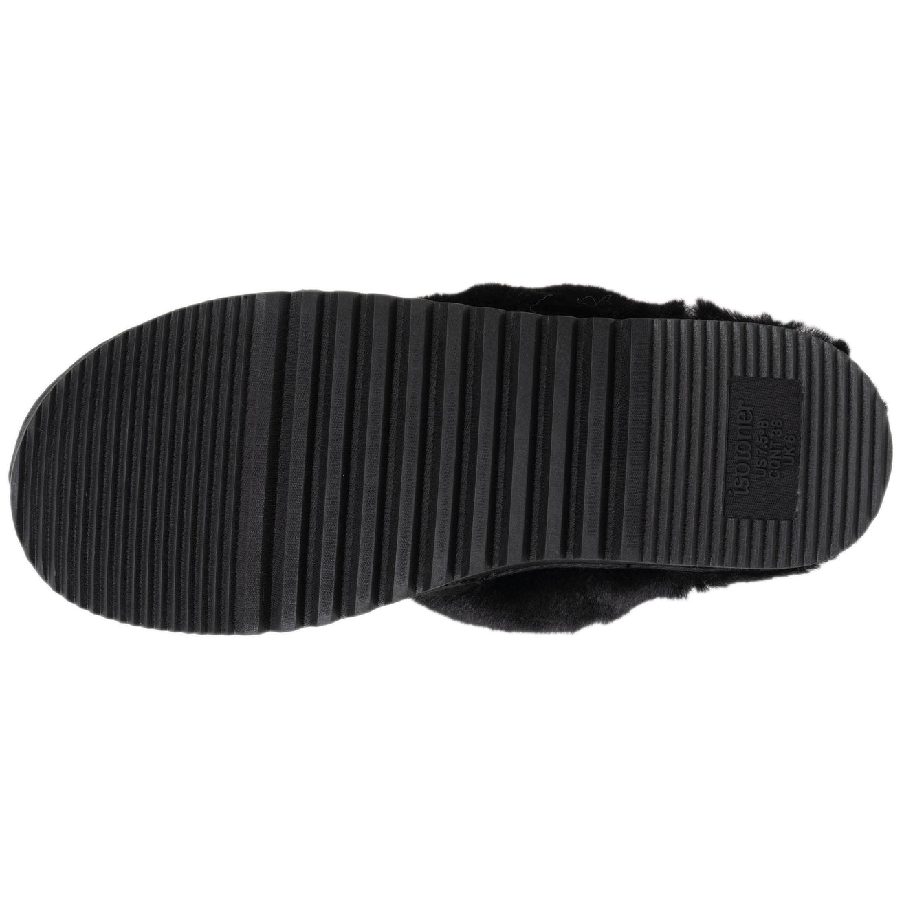 Zapatillas de casa chinelas Mujer Negro forro de piel