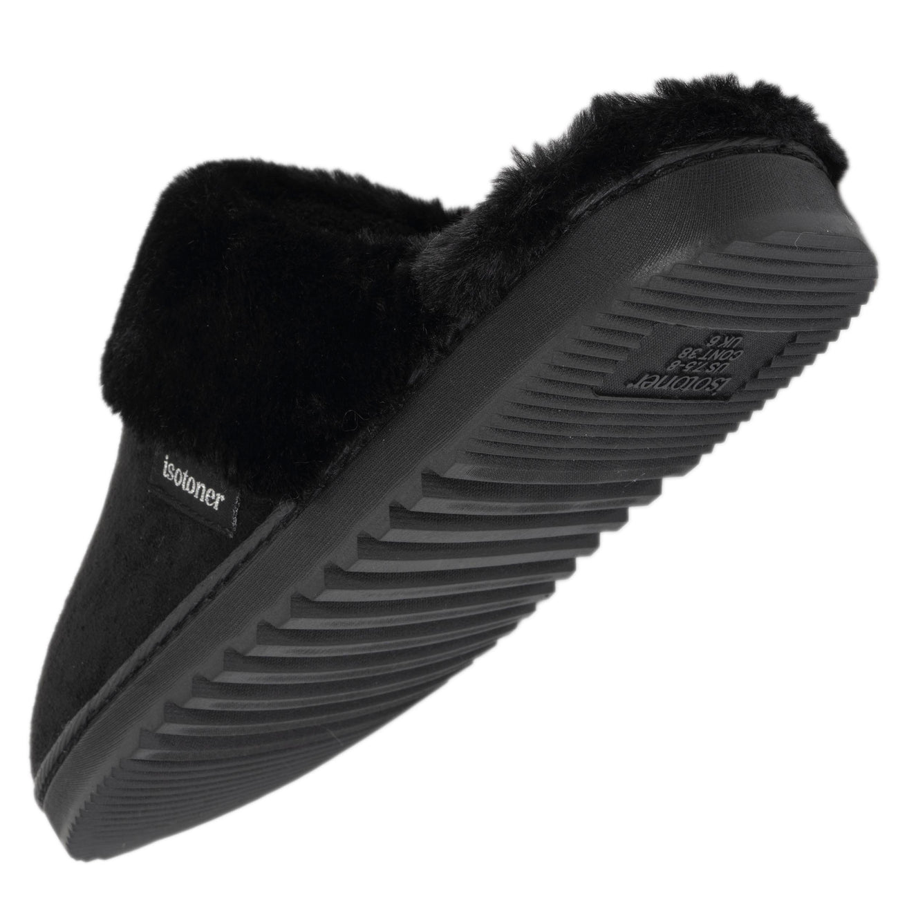 Zapatillas de casa chinelas Mujer Negro forro de piel