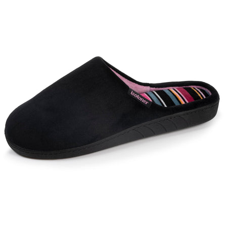 Zapatillas de casa Chinelas Mujer Negro rayas - Isotoner