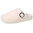 Zapatillas de casa chinelas Mujer Sherpa Marfil