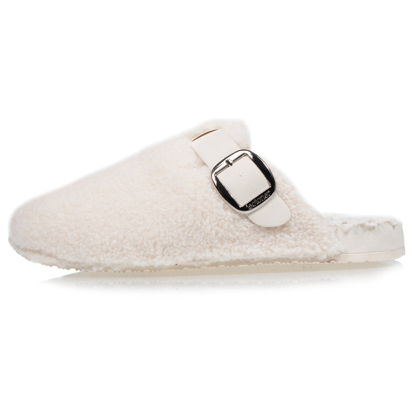 Zapatillas de casa chinelas Mujer Sherpa Marfil