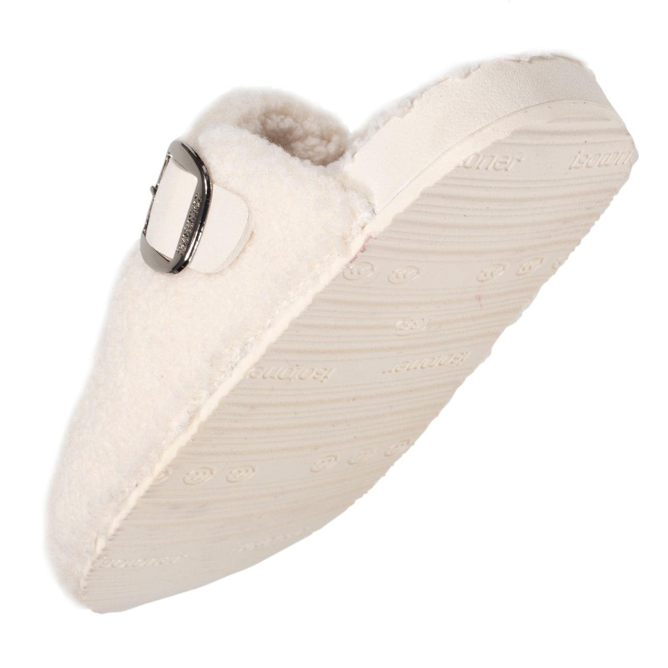 Zapatillas de casa chinelas Mujer Sherpa Marfil