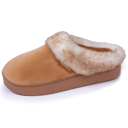 Zapatillas de casa Mujer tacón plataforma Camel - Isotoner