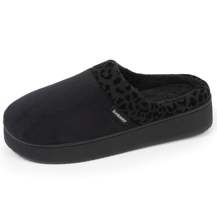 Zapatillas de casa Mujer tacón plataforma Negro - Isotoner