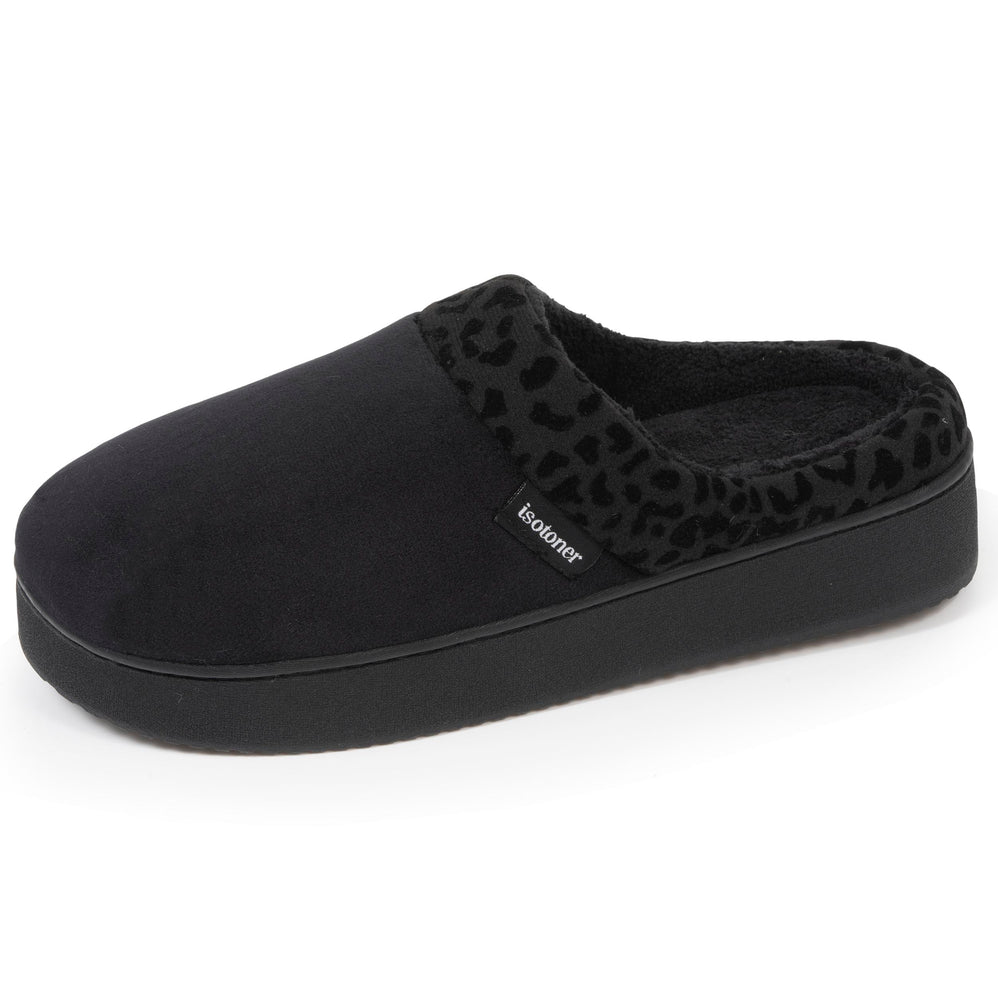 Zapatillas de casa Mujer tacón plataforma Negro - Isotoner