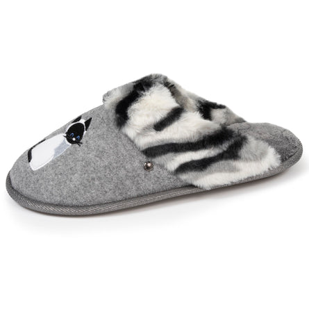 Zapatillas de casa chinelas Mujer Gato Gris - Isotoner