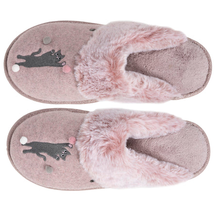 Mujer Chinelas Zapatillas de casa Rosa jaspeado - Isotoner