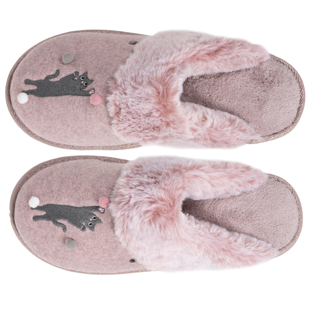 Mujer Chinelas Zapatillas de casa Rosa jaspeado - Isotoner