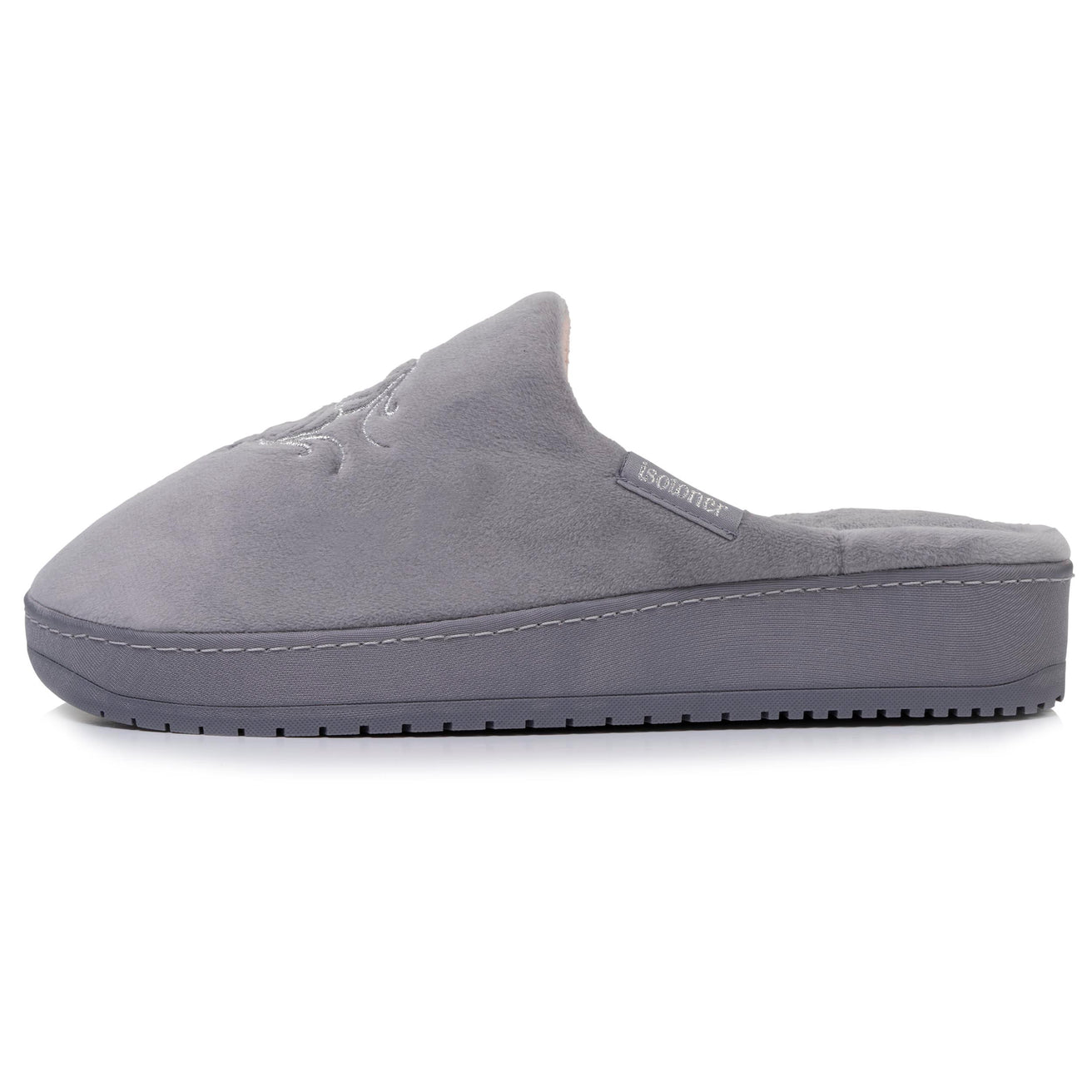 Zapatillas de casa chinelas Mujer con tacón hojas Marino