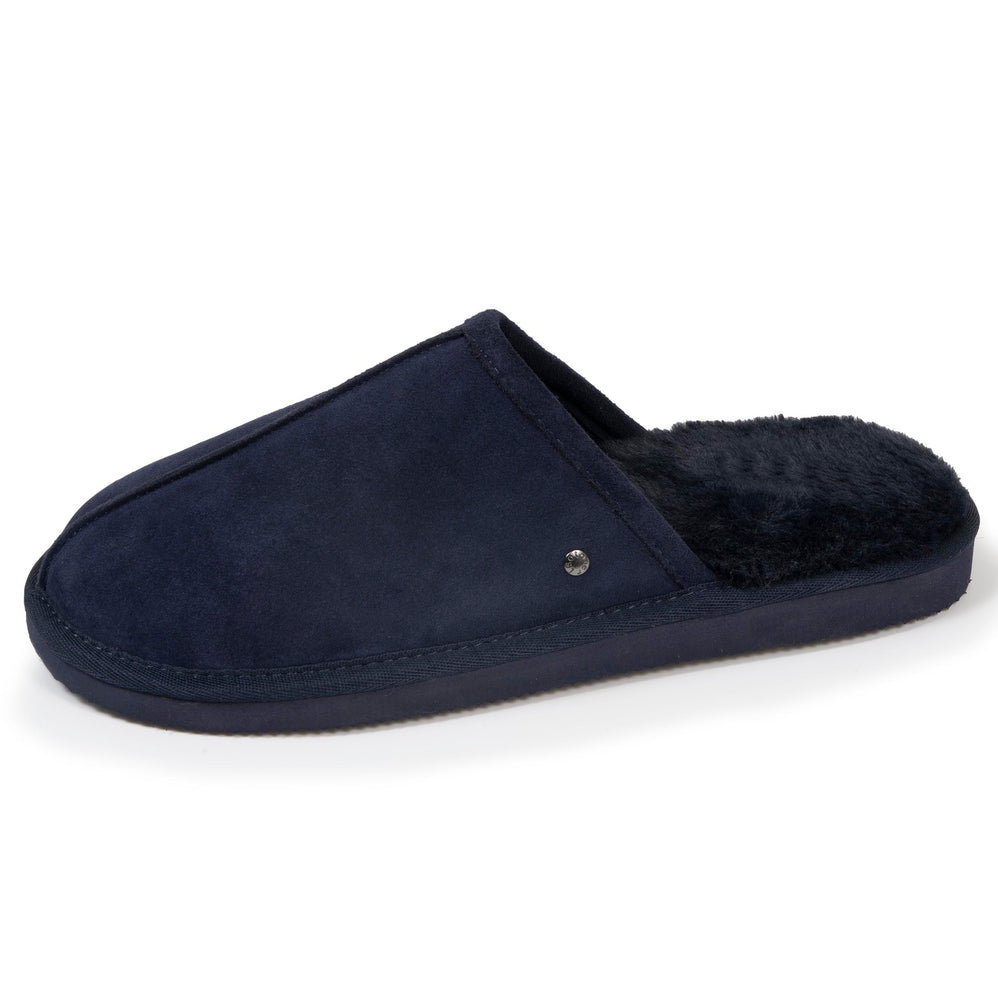 Zapatillas de casa chinelas Hombre Cuero Marino forradas - Isotoner