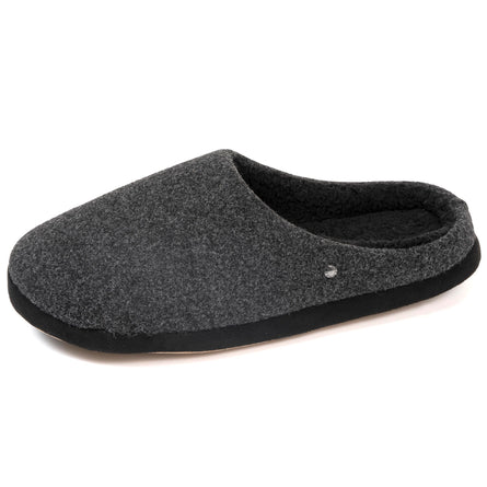 Zapatillas de casa chinelas Hombre Negro fieltro jaspeado - Isotoner