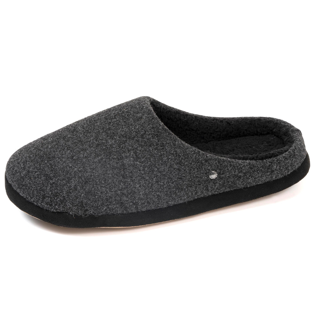 Zapatillas de casa chinelas Hombre Negro fieltro jaspeado - Isotoner