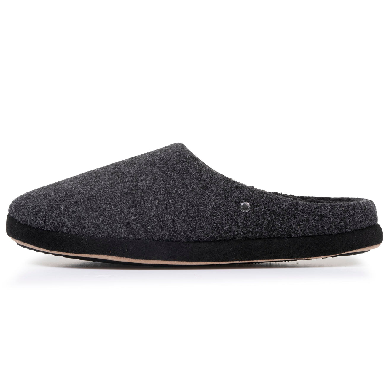 Zapatillas de casa chinelas Hombre Negro fieltro jaspeado