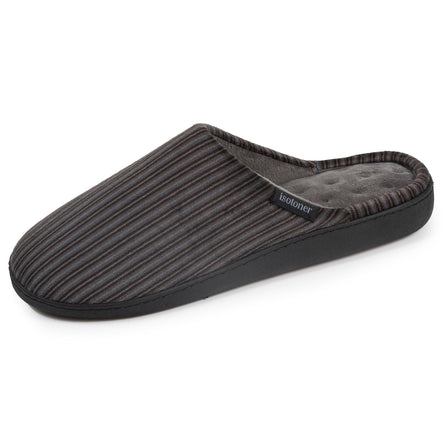 Zapatillas de casa chinelas Hombre Rayas gris/azul - Isotoner