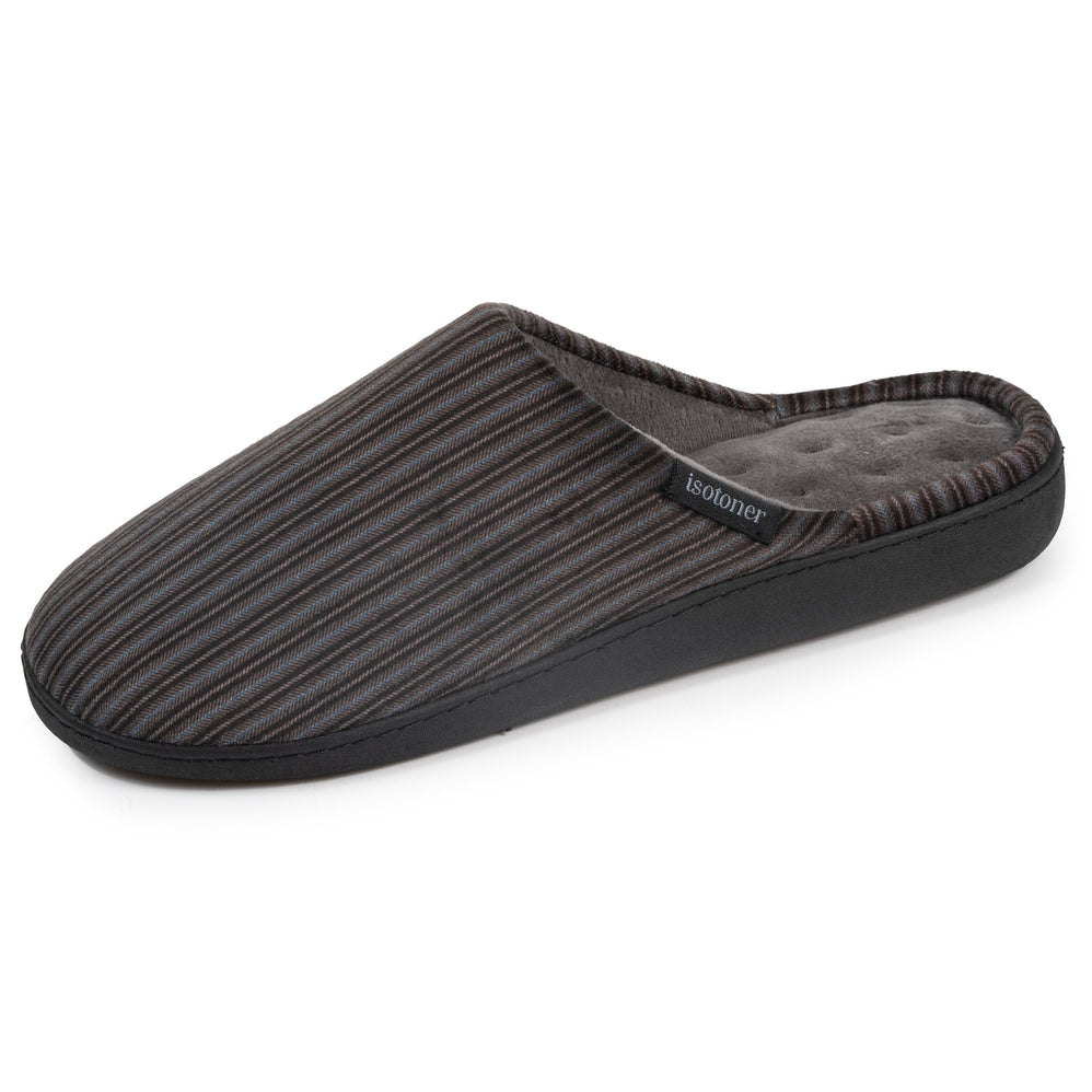 Zapatillas de casa chinelas Hombre Rayas gris/azul - Isotoner
