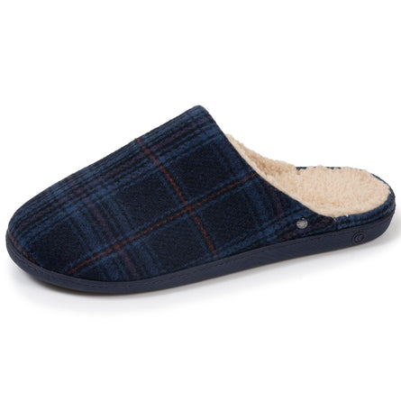 Zapatillas de casa chinelas Hombre Tartán azul - Isotoner