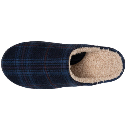 Zapatillas de casa chinelas Hombre Tartán azul - Isotoner