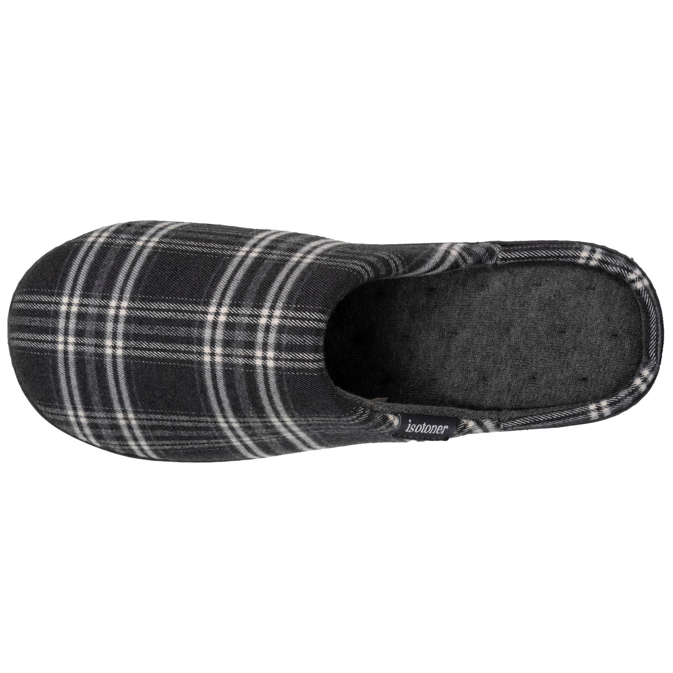 Zapatillas de casa chinelas Hombre tartán Negro/Blanco