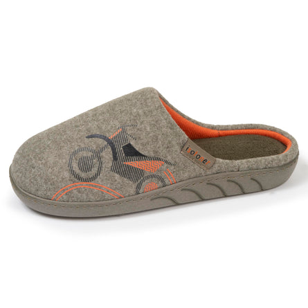 Chaussons mules Junior moto Kaki chiné - Isotoner