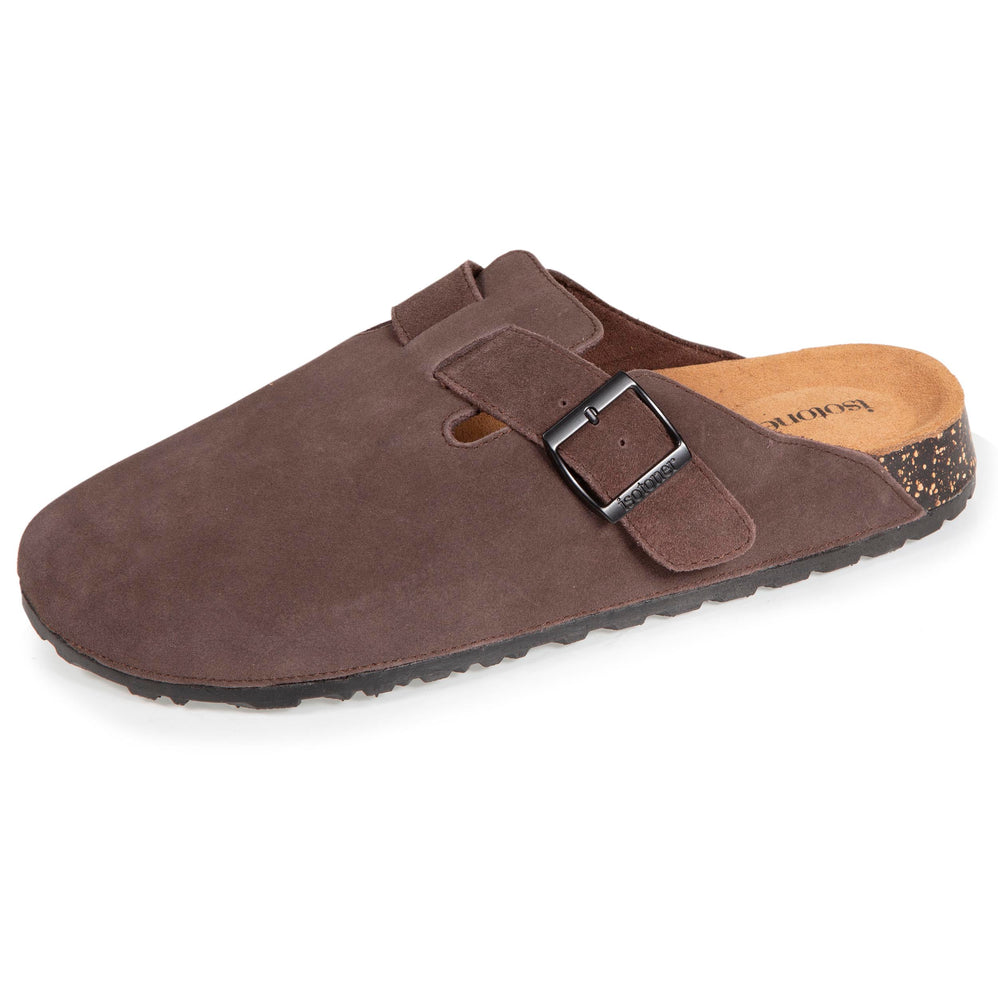 Zuecos mules cuero Hombre Chocolate - Isotoner