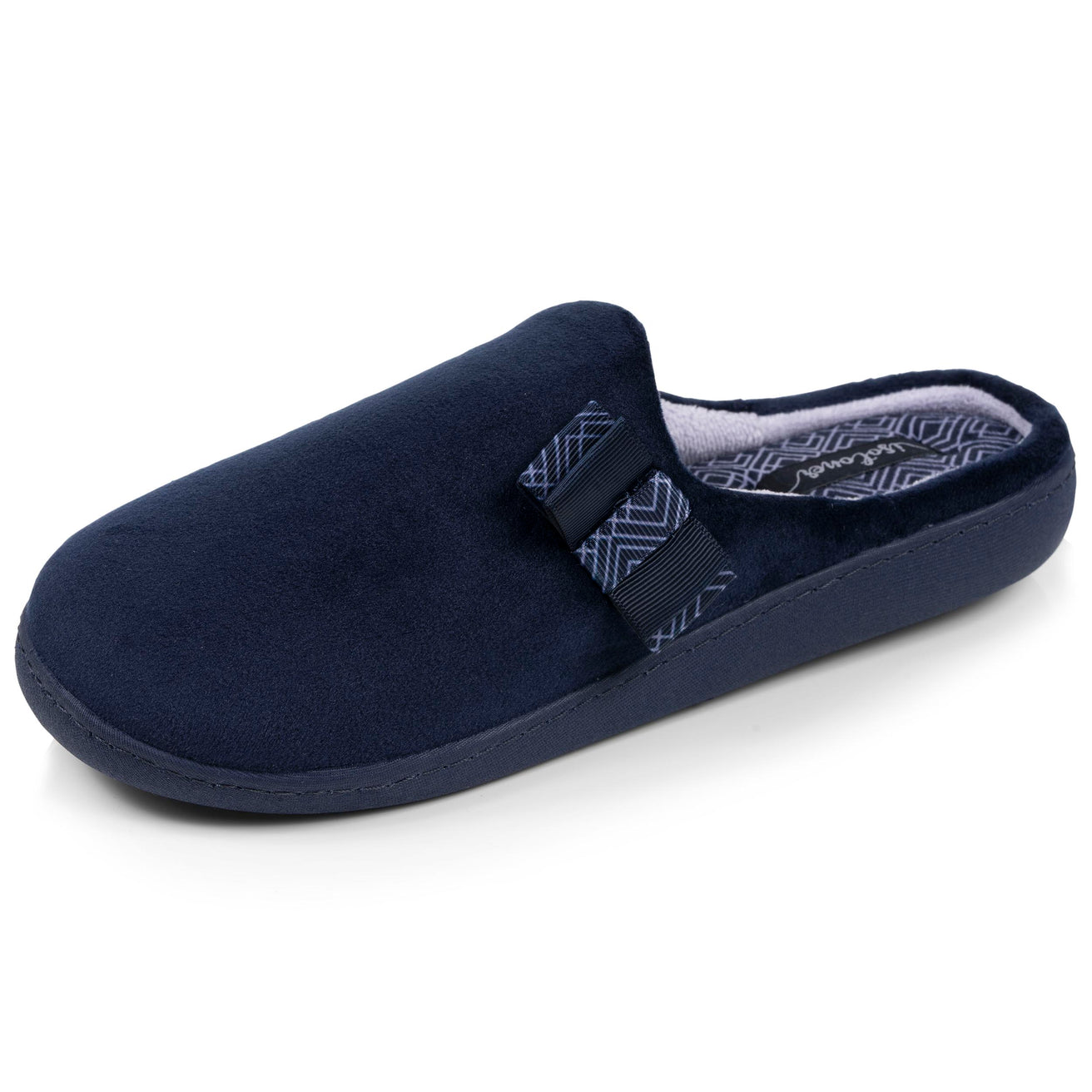 Zapatillas de casa ergonómicas Mujer Lazo gráfico azul marino