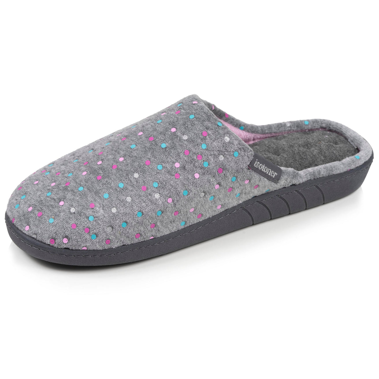 Mujer Zapatillas de casa ergonómicas Pois gris