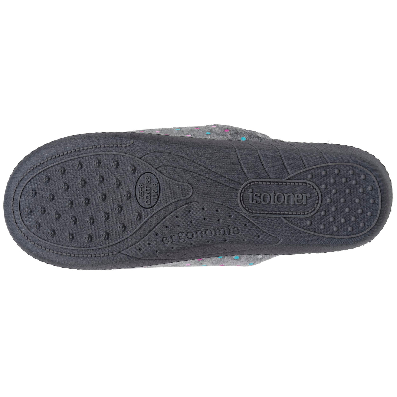 Mujer Zapatillas de casa ergonómicas Pois gris