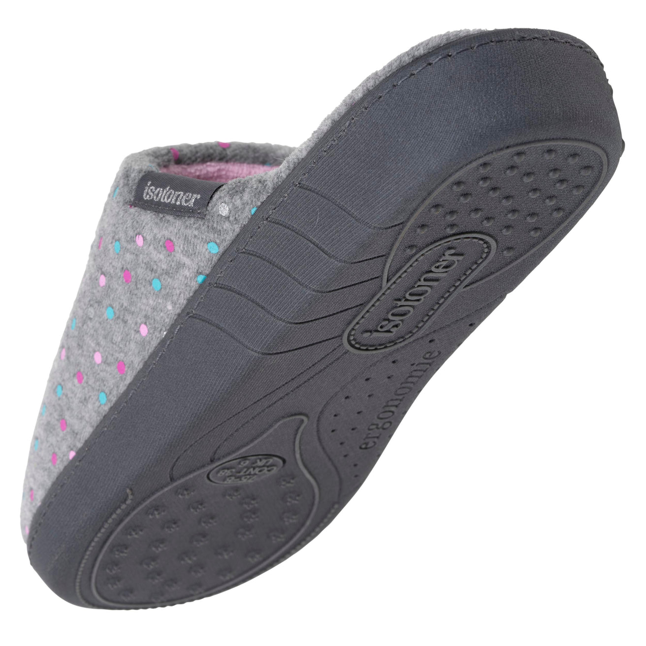 Mujer Zapatillas de casa ergonómicas Pois gris