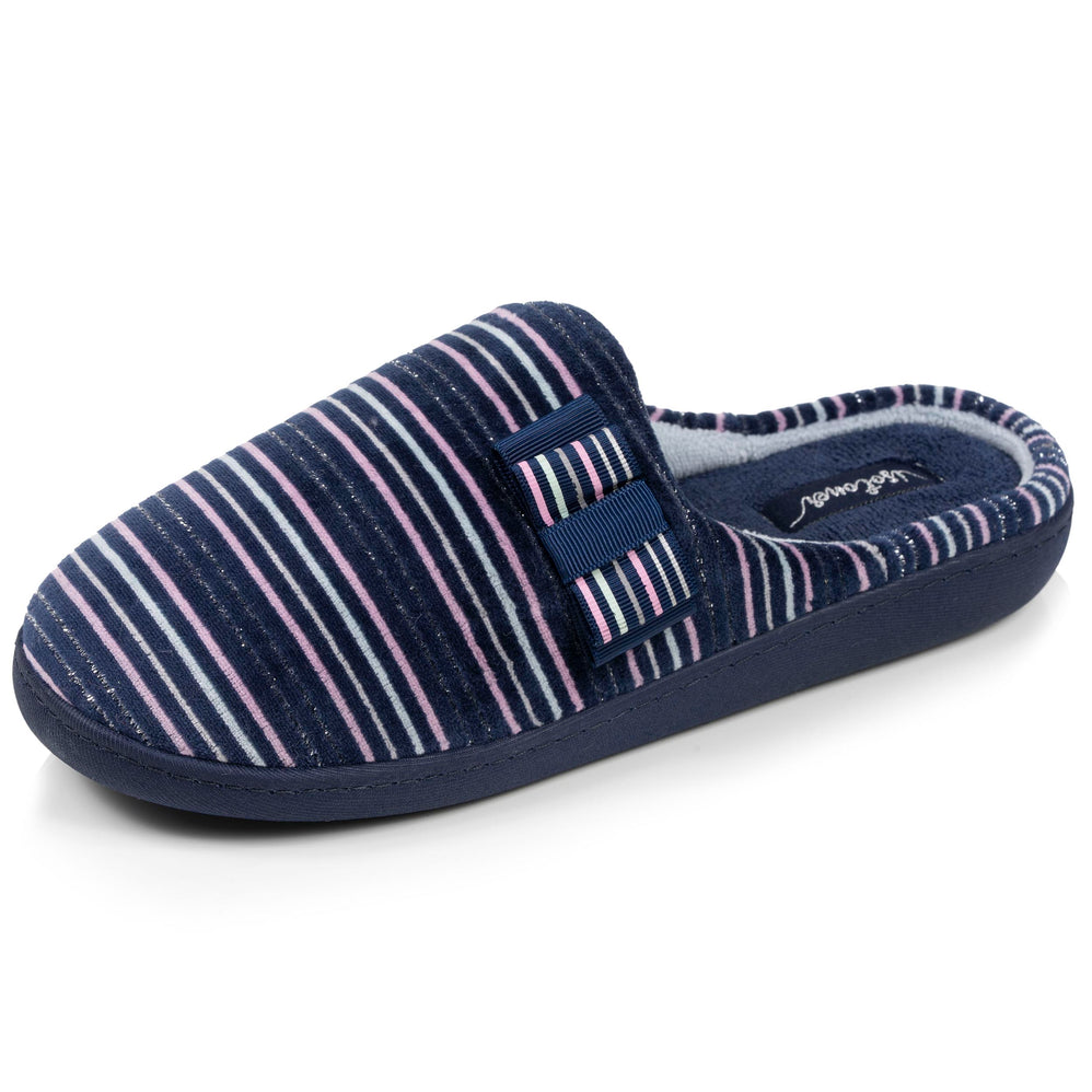 Mujer Zapatillas de casa ergonómicas Stripes Navy - Isotoner