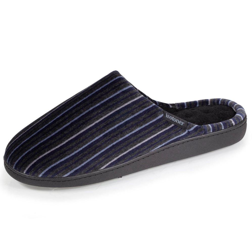 Zapatillas de casa chinelas Hombre Rayas azul/gris - Isotoner