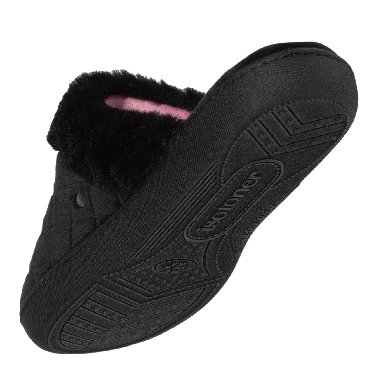 Zapatillas de casa chinelas Mujer acolchado Negro