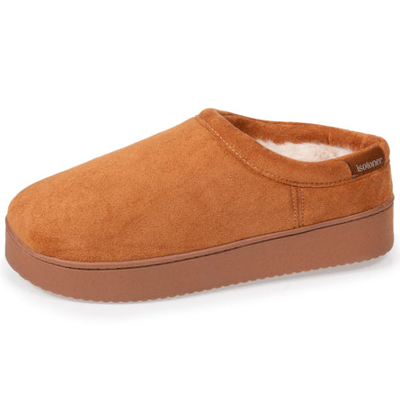Zapatillas de casa chinelas plataforma Mujer Camel - Isotoner