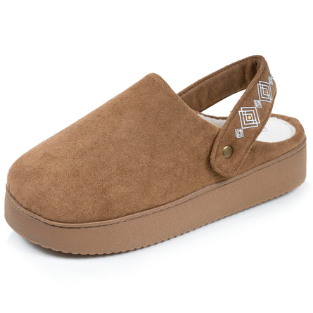 Zapatillas de casa plataforma de correa Mujer Camel - Isotoner
