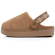 Zapatillas de casa plataforma de correa Mujer Camel