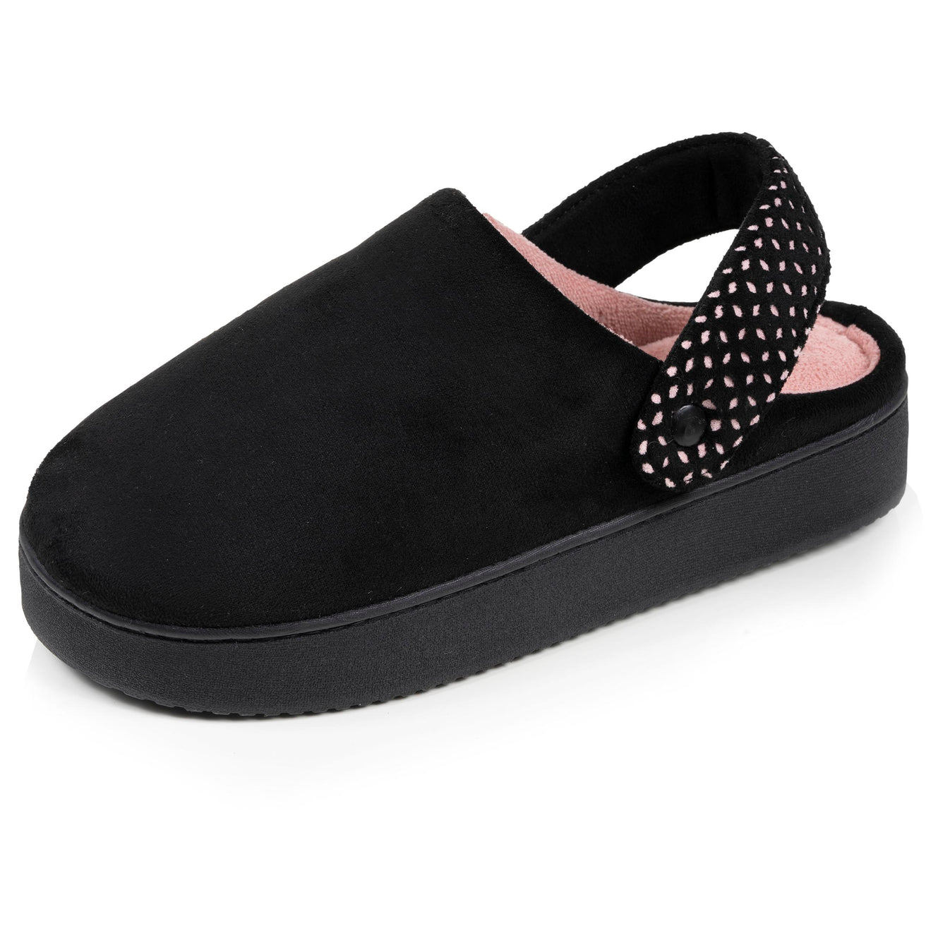 Zapatillas de casa plataforma de correa Mujer Negro