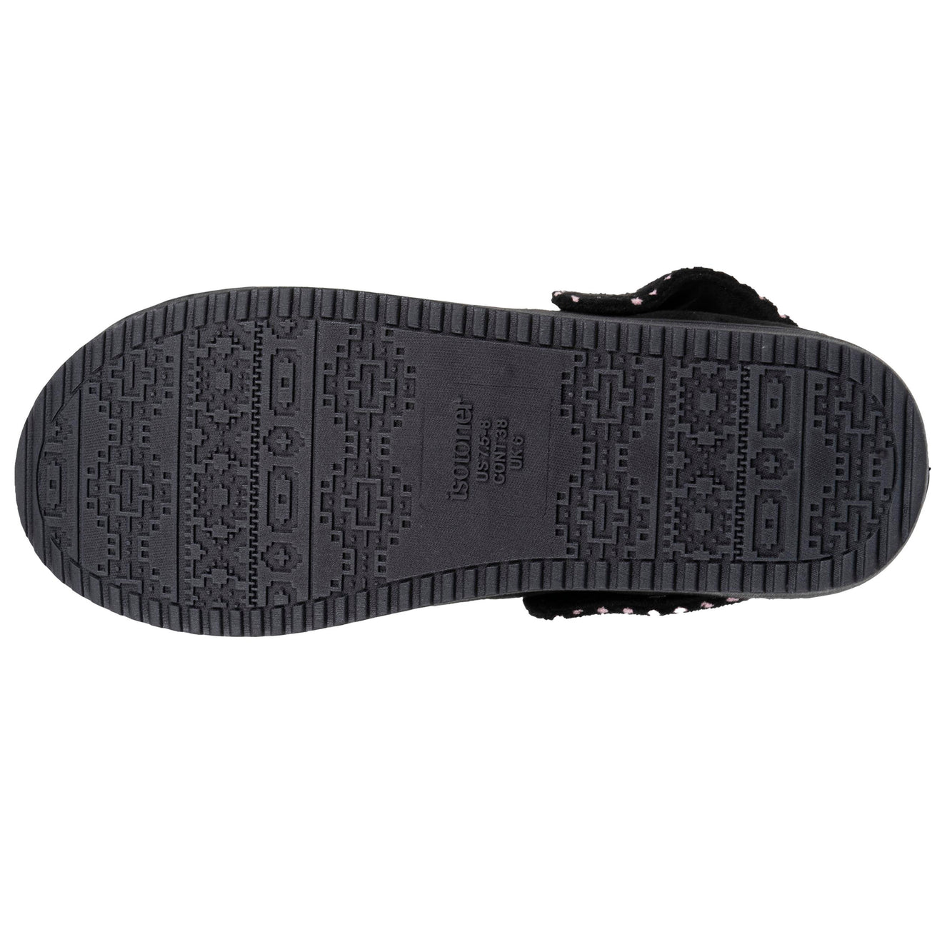 Zapatillas de casa plataforma de correa Mujer Negro