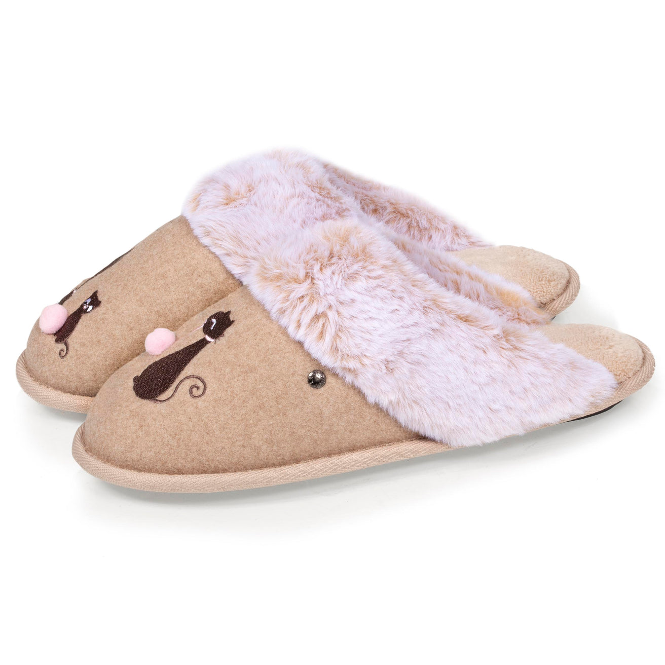 Zapatillas de casa chinelas Mujer Beige