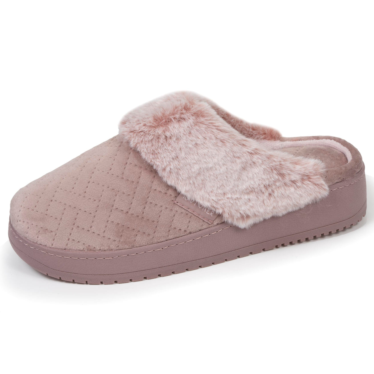 Zapatillas de casa chinelas con tacón Mujer Blush